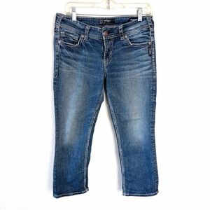 Silver Jeans Suki Mid capri Women's Ankle-Length Blue Denim Sz 30 super stretch